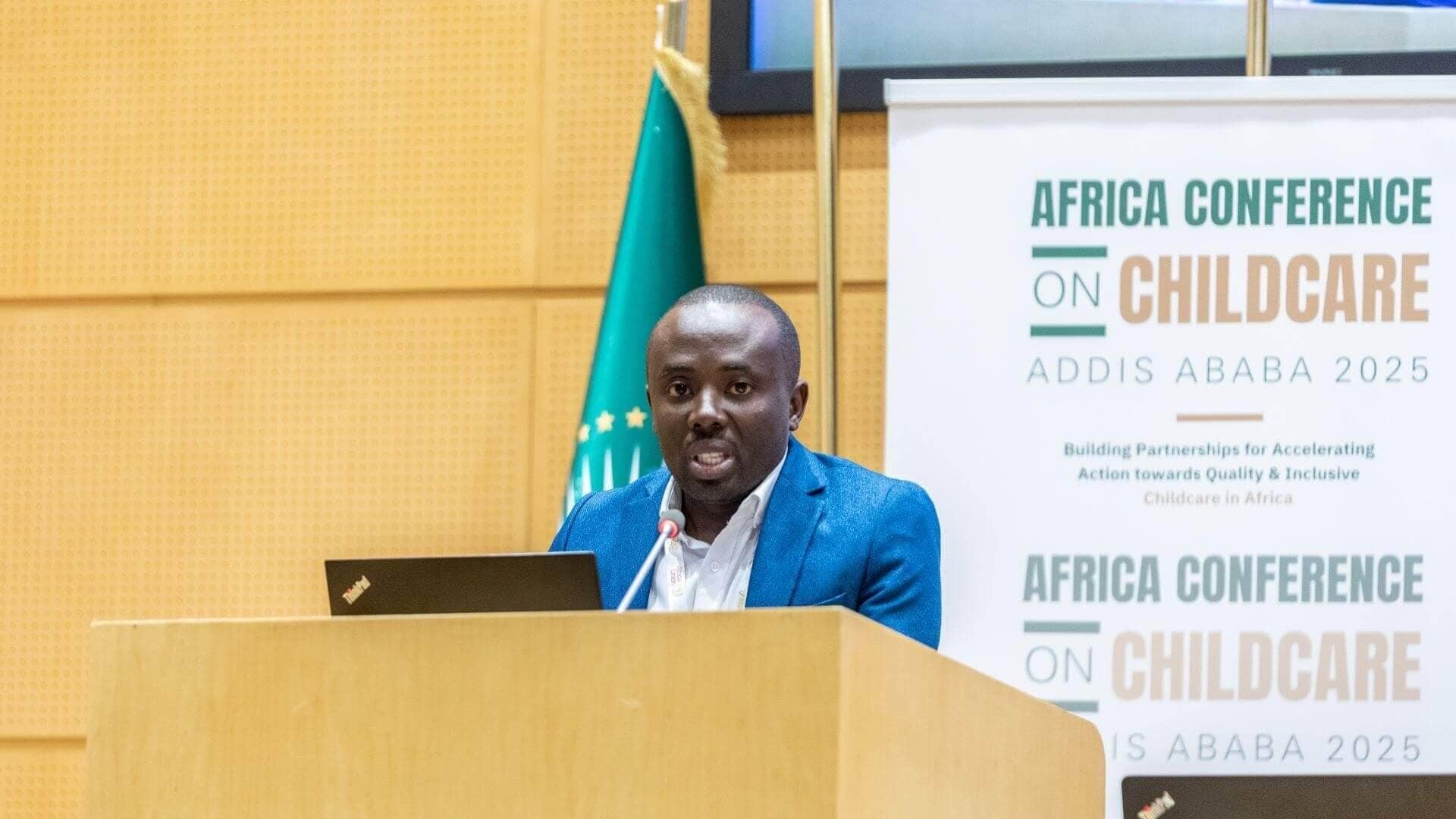 Godfrey Mwesigye, Kulea Watoto Advocacy Manager, attending a high-level convening at the African Union Headquarters in Addis Ababa &mdash; the Africa Conference on Childcare