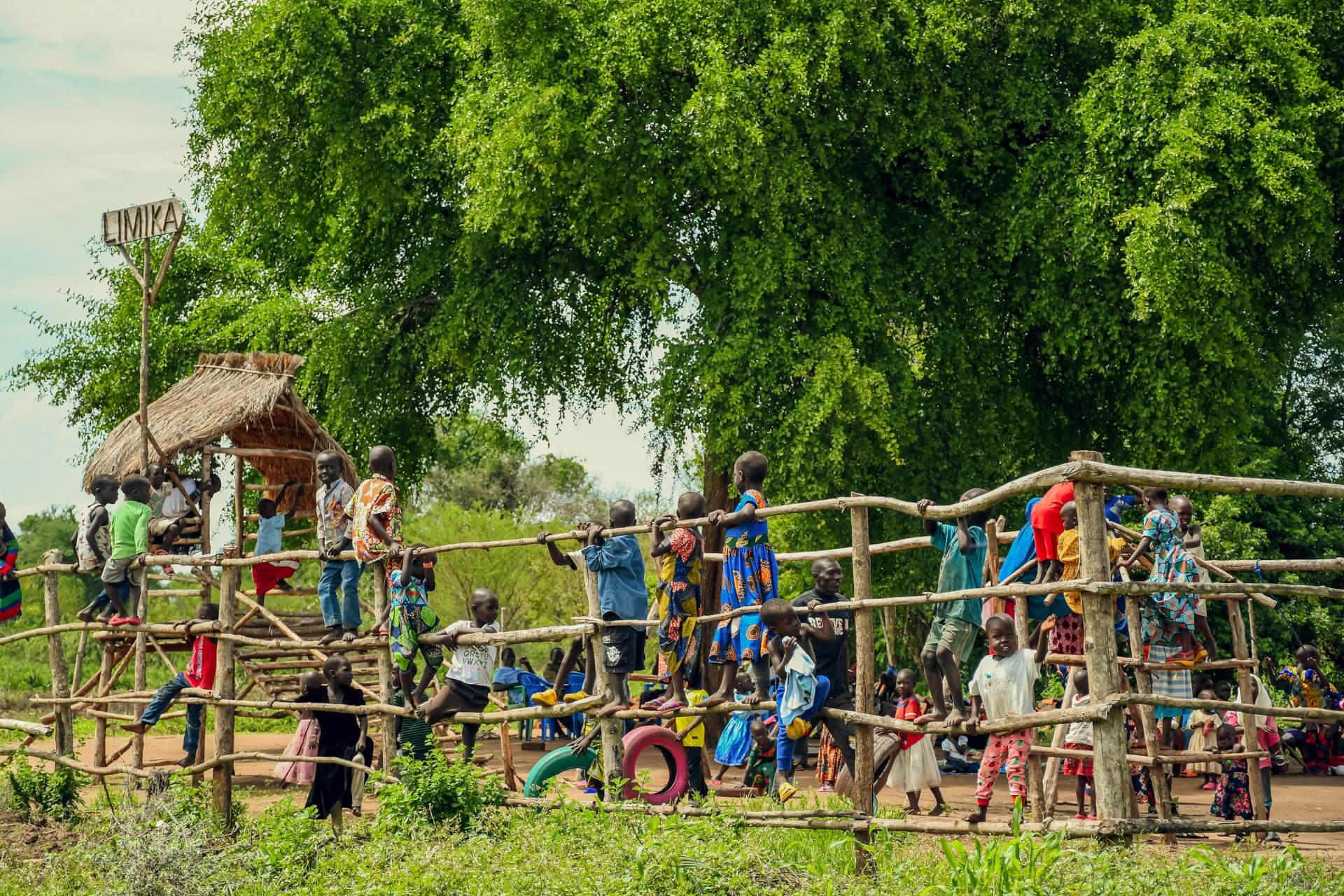 Children take time off to play at Limika Home Learning Center. The center provided space for children in the under-served communities to learn and play and have the best start in life.